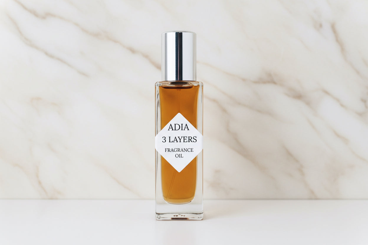 Travel-friendly natural fragrance oil in a square shaped roll-on bottle that has a a unique blend of rich amber oils and a crisp, clean essential oil blend.
