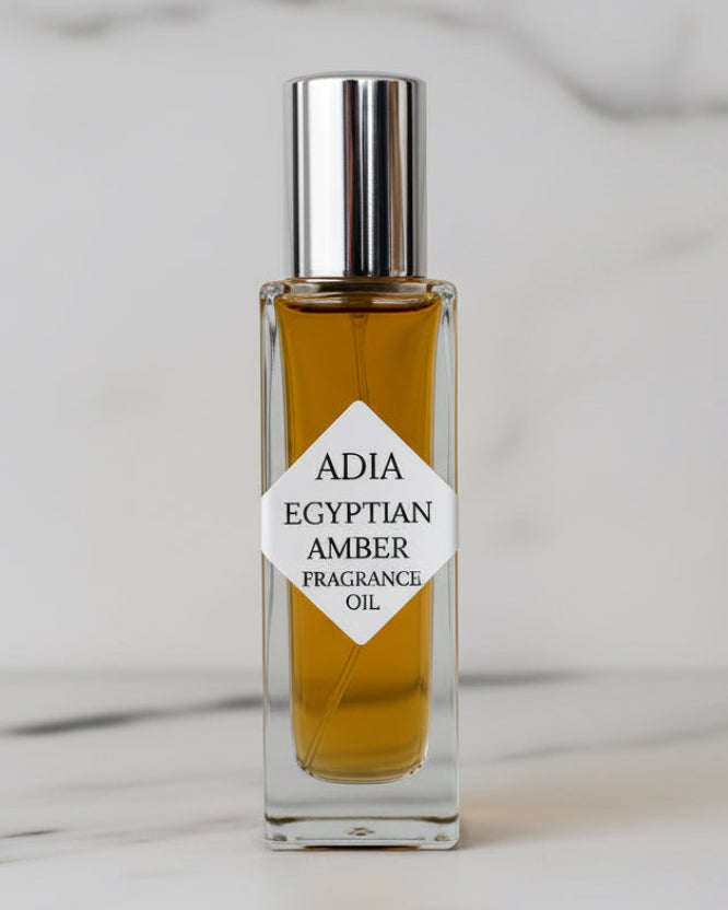 Travel-friendly natural fragrance oil in a square shaped roll-on bottle that has a warm vanilla base, complemented by a citrus and floral mix of essential oils.