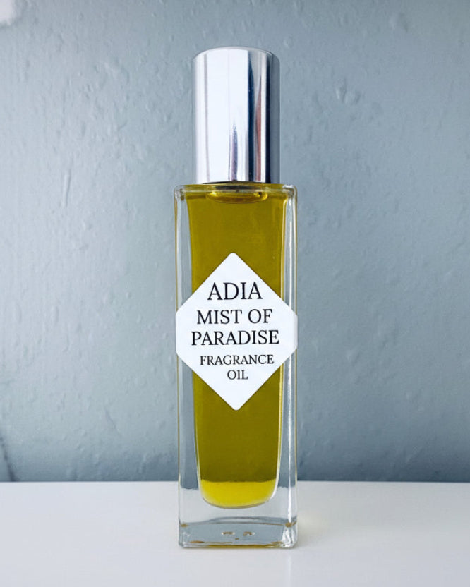 Travel-friendly natural fragrance oil in a square shaped roll-on bottle made with a clean essential oil blend that will transport you to the ultimate state of freshness.