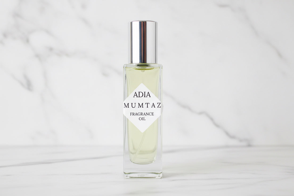 Travel-frtendly natural fragrance oil in a square shaped roll-on bottle that is lightly-sweetened, floral, and long-lasting.